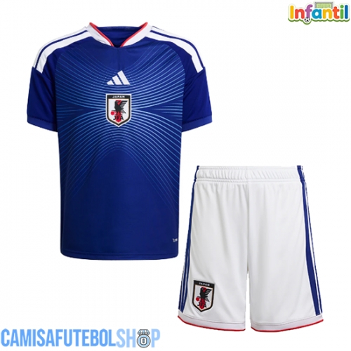 Camisa de time de futebol Japão Replicas 1º Equipamento Infantil Mundo 2026 Manga Curta (+ Calças curtas)